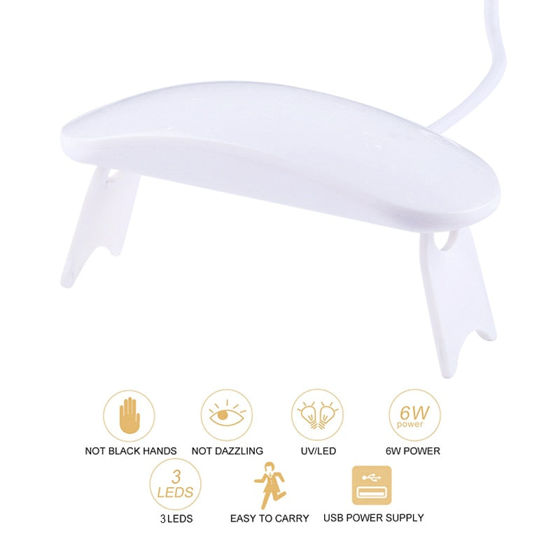 Mini 6W White LED/UV Lamp Nail Dryer