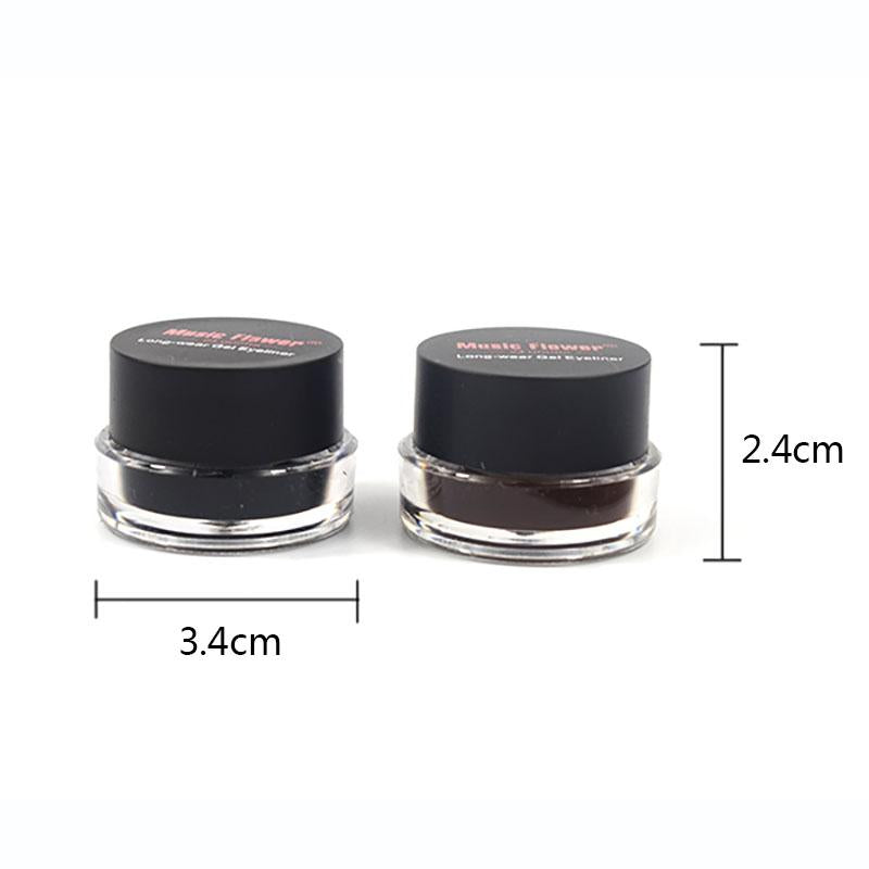 2 in 1 Coffee + Black Gel Eyeliner Make Up Waterproof Eye Liner Cosmetics Set