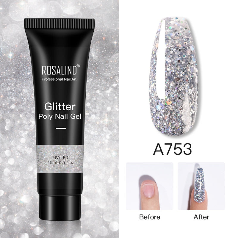 Glitter Poly Nail Gel15ml ROSALIND