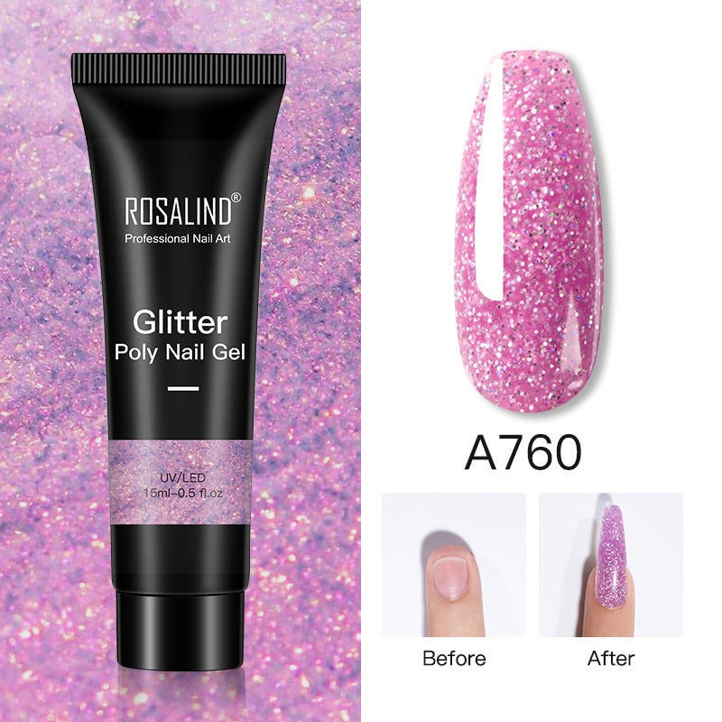 Glitter Poly Nail Gel15ml ROSALIND