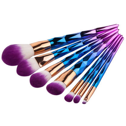 Diamond Shape Rainbow Handle Makeup Brushes 7pcs/set