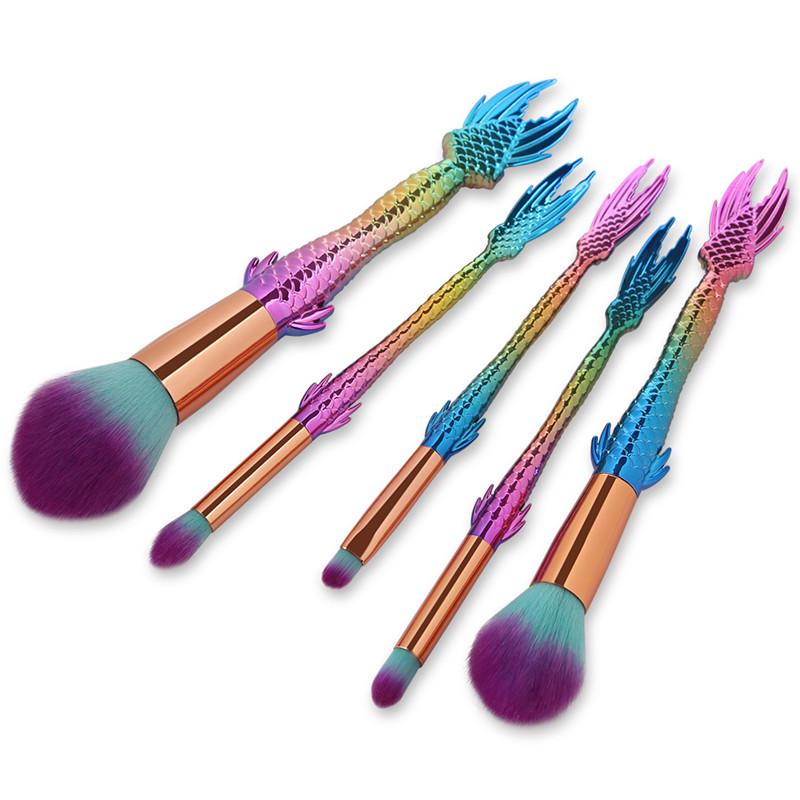 Mermaid Makeup Brushes Set (5pcs)